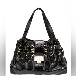 Jimmy Choo Shiny Black Shoulder Bag